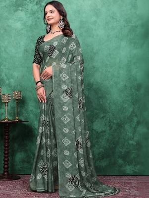 Bandhani poly georgette bandhani saree 1