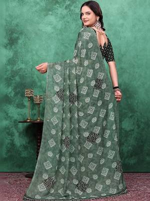 Bandhani poly georgette bandhani saree 2
