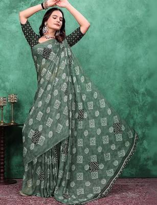 Bandhani poly georgette bandhani saree 4