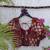 Brown authentic ajrakh patchwork cotton blouse