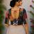 Multicolor authentic ajrakh patchwork cotton blouse