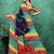 Striped poly georgette bandhani saree