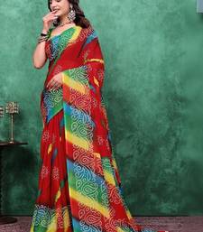 Bandhani poly georgette bandhani saree