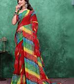 Bandhani poly georgette bandhani saree