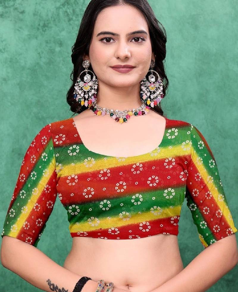 Bandhani poly georgette bandhani saree