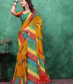 Bandhani poly georgette bandhani saree