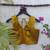 Mustard authentic ajrakh handblock printed sleeveless silk blend blouse