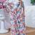 Floral poly georgette leheriya saree