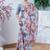 Floral poly georgette leheriya saree