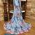 Floral poly georgette fusion leheriya saree