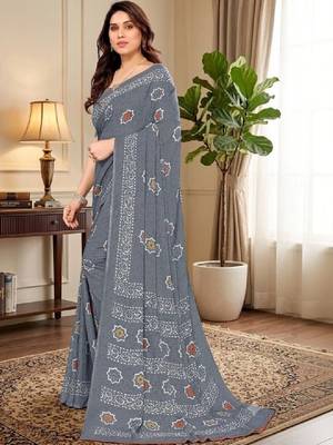 Tie and dye poly georgette leheriya saree 1