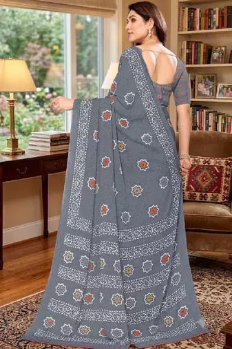 Tie and dye poly georgette leheriya saree