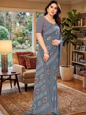 Tie and dye poly georgette leheriya saree 4
