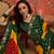 Tie and dye embroidered pure georgette fusion bandhani saree