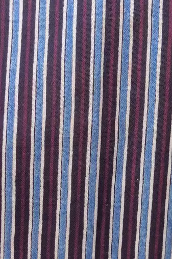 Navy blue authentic ajrakh handblock printed sleeveless silk blend blouse