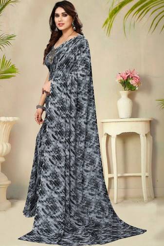 Tie and dye poly georgette leheriya saree