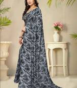 Tie and dye poly georgette leheriya saree