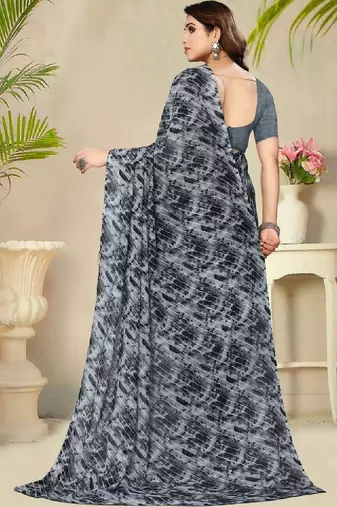 Tie and dye poly georgette leheriya saree