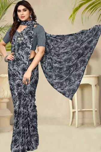 Tie and dye poly georgette leheriya saree