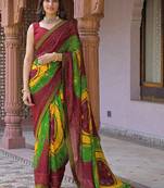 Bandhani pure georgette fusion bandhani saree