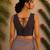 Navy blue authentic ajrakh handblock printed sleeveless silk blend blouse