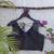 Navy blue authentic ajrakh handblock printed sleeveless silk blend blouse