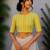 Yellow premium cotton handblock printed blouse