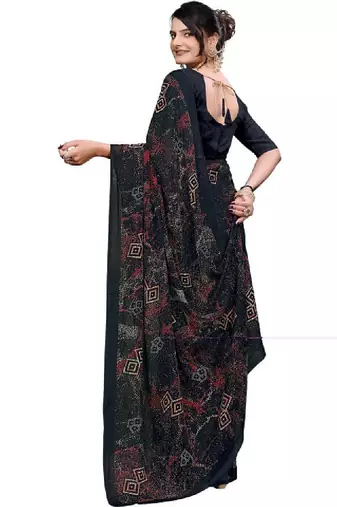 Ombre poly georgette bandhani saree