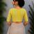 Yellow premium cotton handblock printed blouse