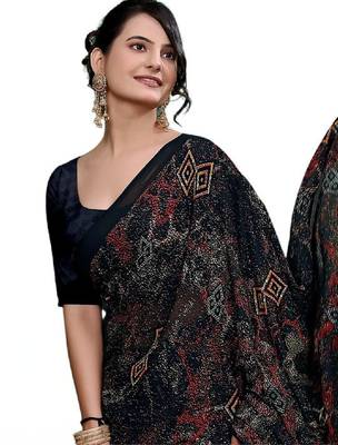 Ombre poly georgette bandhani saree 4