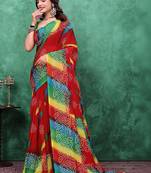 Bandhani poly georgette bandhani saree