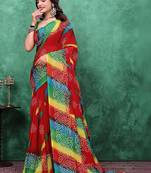 Bandhani poly georgette bandhani saree