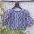 Blue premium cotton handblock printed blouse