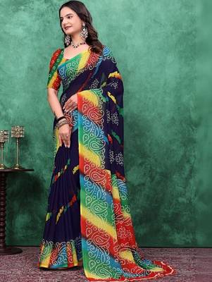Bandhani poly georgette bandhani saree 1