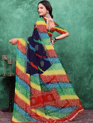 Bandhani poly georgette bandhani saree 2