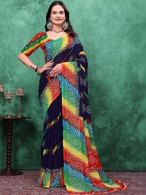 Bandhani poly georgette bandhani saree 4