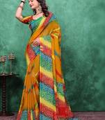 Bandhani poly georgette bandhani saree