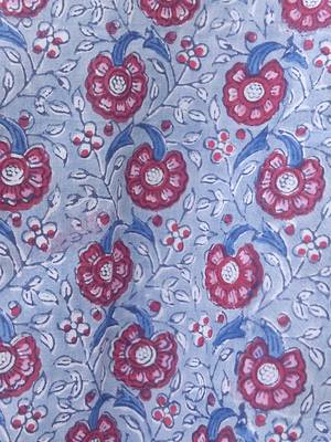 Blue premium cotton handblock printed blouse 5