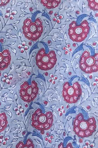 Blue premium cotton handblock printed blouse