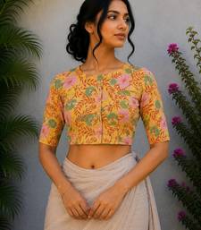 Multicolor premium cotton handblock printed blouse