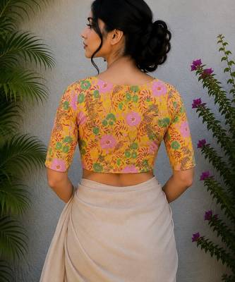 Multicolor premium cotton handblock printed blouse 2