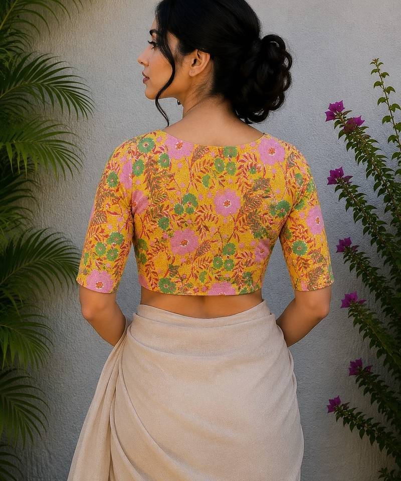 Multicolor premium cotton handblock printed blouse