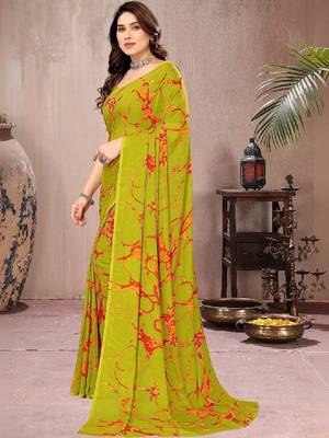 Tie and dye poly georgette leheriya saree 1
