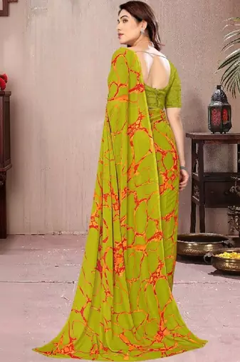 Tie and dye poly georgette leheriya saree
