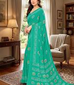 Bandhani poly georgette leheriya saree