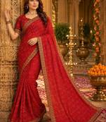 Bandhani embroidered poly georgette bandhani saree