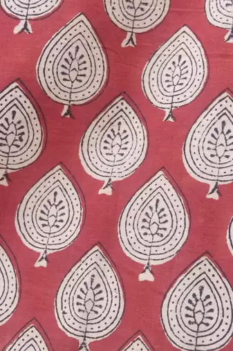 Maroon premium cotton handblock printed blouse
