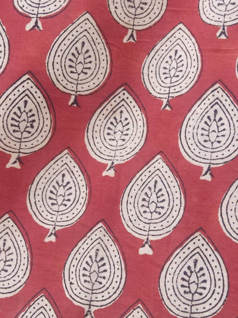 Maroon premium cotton handblock printed blouse