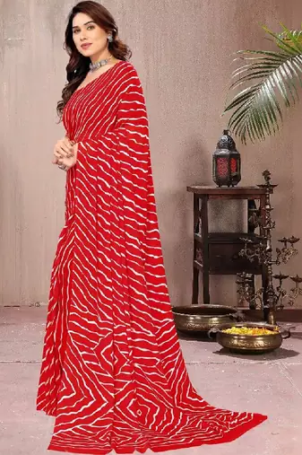Leheriya poly georgette leheriya saree