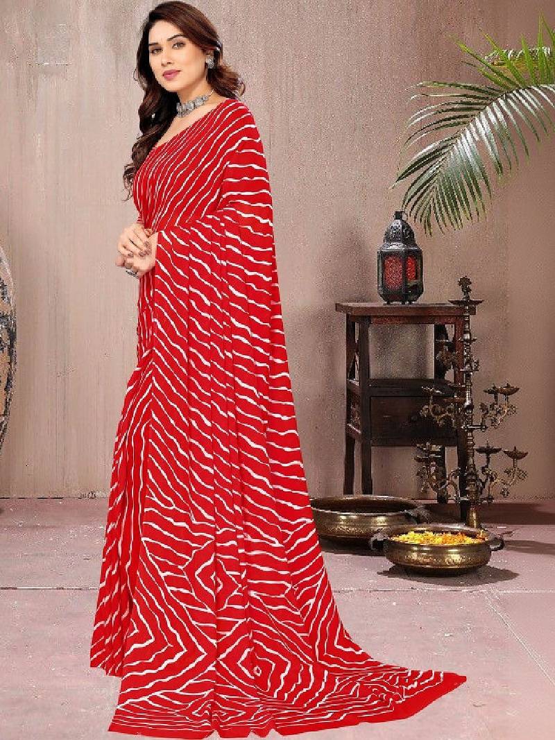 Leheriya poly georgette leheriya saree